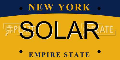 SOLAR New York License Plate