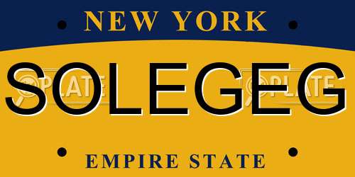 SOLEGEG New York License Plate