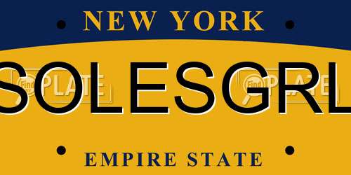 SOLESGRL New York License Plate