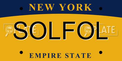 SOLFOL New York License Plate
