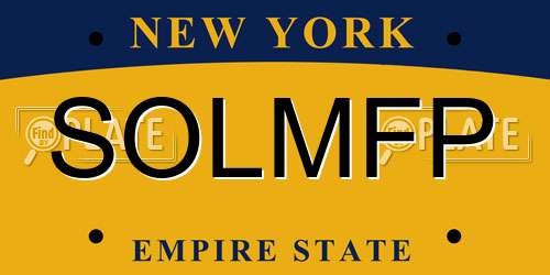 SOLMFP New York License Plate