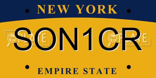 SON1CR New York License Plate