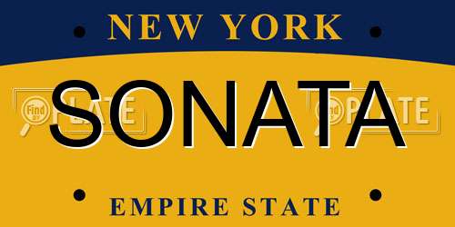 SONATA New York License Plate