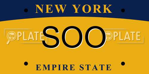 SOO New York License Plate