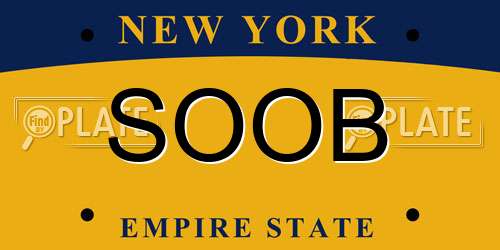SOOB New York License Plate