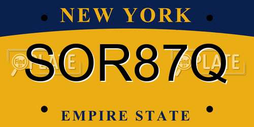 SOR87Q New York License Plate