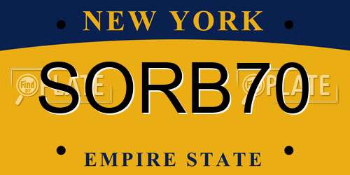 SORB70 New York License Plate