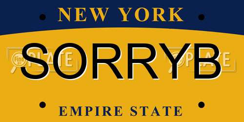 SORRYB New York License Plate