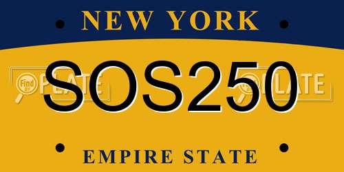 SOS250 New York License Plate