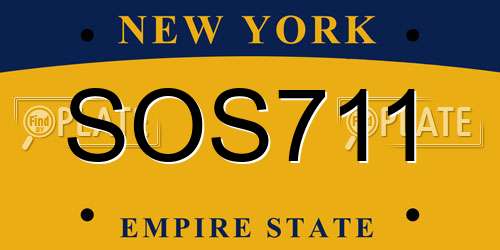 SOS711 New York License Plate