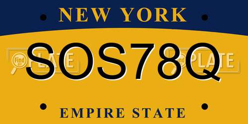 SOS78Q New York License Plate