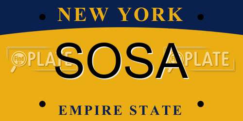 SOSA New York License Plate