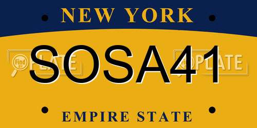 SOSA41 New York License Plate
