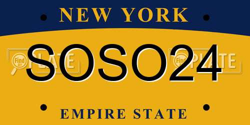 SOSO24 New York License Plate