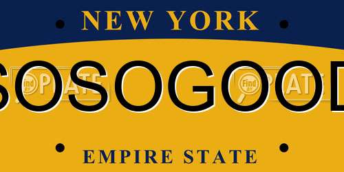SOSOGOOD New York License Plate