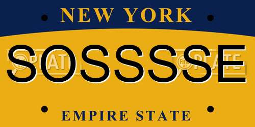 SOSSSSE New York License Plate