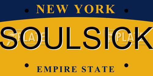 SOULSICK New York License Plate