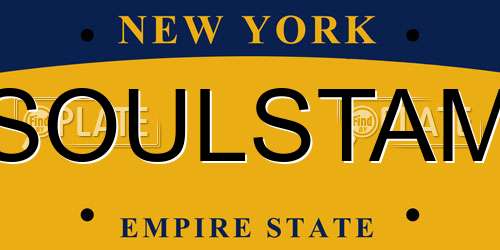 SOULSTAM New York License Plate