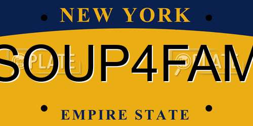 SOUP4FAM New York License Plate