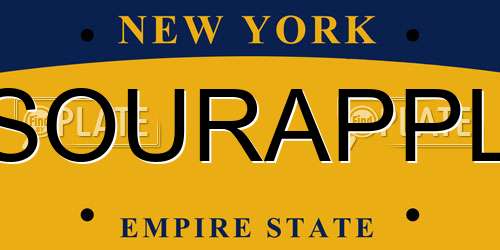 SOURAPPL New York License Plate