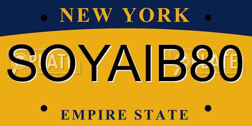 SOYAIB80 New York License Plate