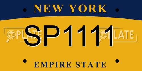 SP1111 New York License Plate