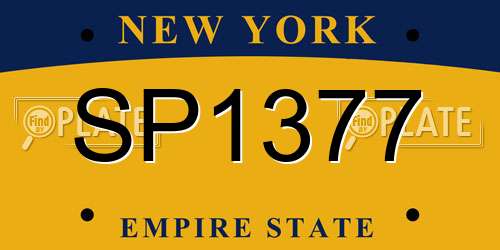 SP1377 New York License Plate
