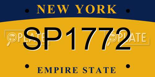 SP1772 New York License Plate