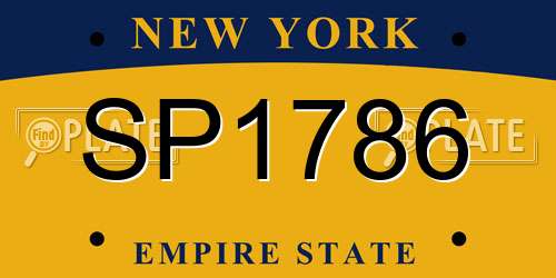 SP1786 New York License Plate