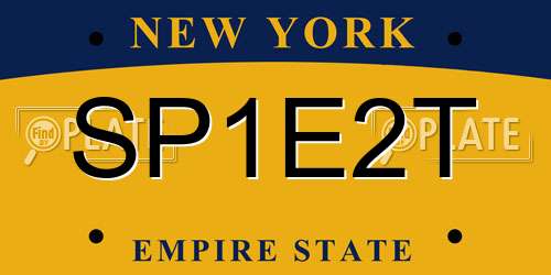 SP1E2T New York License Plate