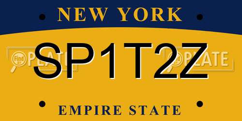 SP1T2Z New York License Plate