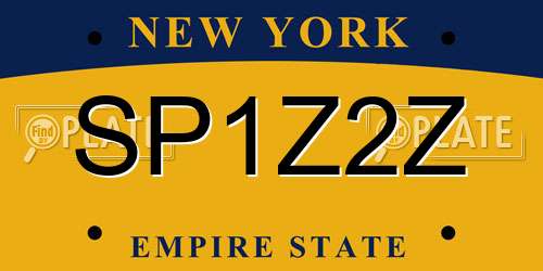SP1Z2Z New York License Plate