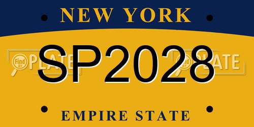 SP2028 New York License Plate