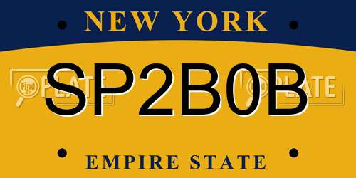 SP2B0B New York License Plate