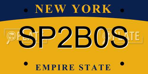SP2B0S New York License Plate