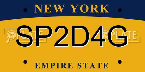 SP2D4G New York License Plate