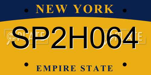 SP2H064 New York License Plate