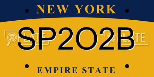 SP2O2B New York License Plate