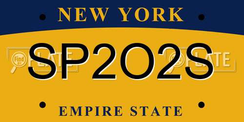SP2O2S New York License Plate