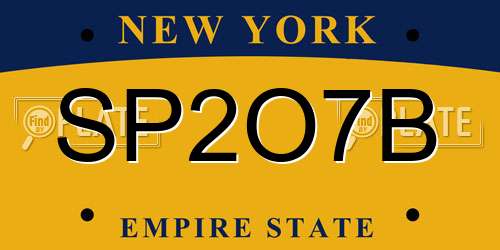 SP2O7B New York License Plate