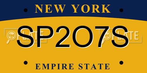 SP2O7S New York License Plate