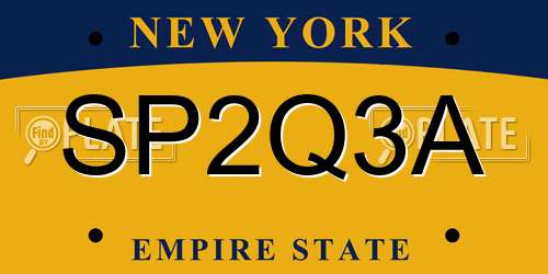 SP2Q3A New York License Plate