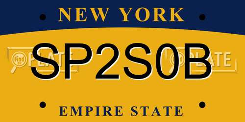 SP2S0B New York License Plate