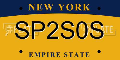 SP2S0S New York License Plate