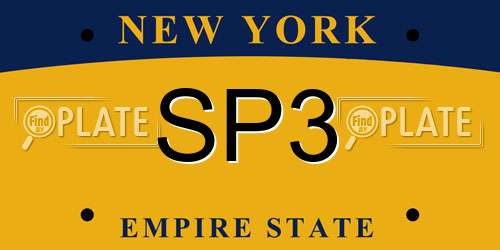 SP3 New York License Plate