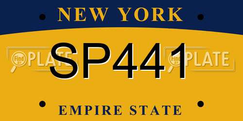 SP441 New York License Plate