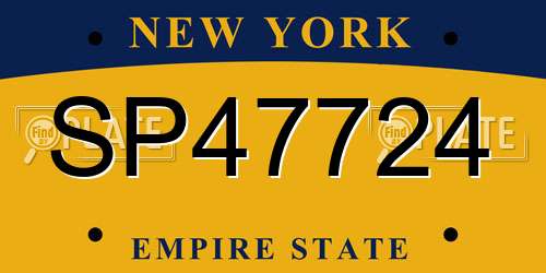 SP47724 New York License Plate