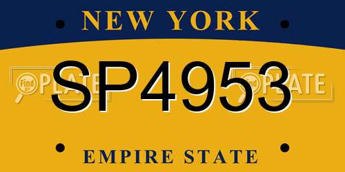 SP4953 New York License Plate