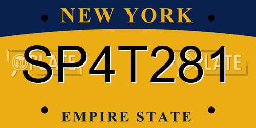 SP4T281 New York License Plate