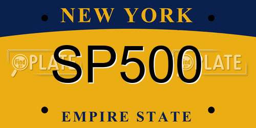 SP500 New York License Plate